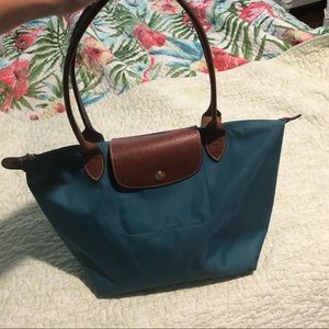 Women's Blue Le Pliage Medium Shoulder Tote